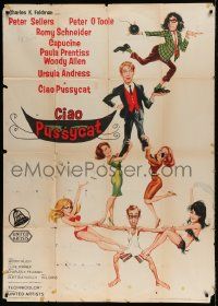 1g381 WHAT'S NEW PUSSYCAT Italian 1p 1965 great Frazetta art of Woody Allen, O'Toole & sexy babes!