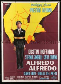 1g052 ALFREDO ALFREDO Italian 2p 1973 different Ciriello art of giant hand grabbing Dustin Hoffman!