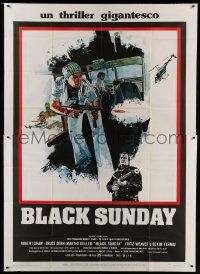 1g056 BLACK SUNDAY Italian 2p 1977 Frankenheimer, completely different art by R. Fenton!