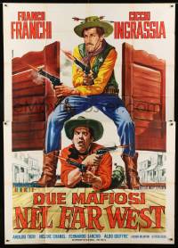 1g105 TWO GANGSTERS IN THE WILD WEST Italian 2p 1965 Franco & Ciccio, Casaro spaghetti western art!