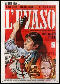 1g110 WIDOW COUDERC Italian 2p 1971 great art of Alain Delon with gun by Rodolfo Gasparri!