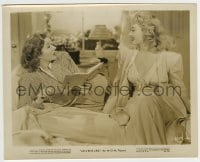 1h063 ADVENTURE 8.25x10.25 still 1945 sexy Joan Blondell smiles at Greer Grason reading in bed!