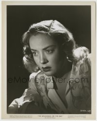 1h136 BEGINNING OR THE END 8.25x10.25 still 1947 terrified Audrey Totter over black background!