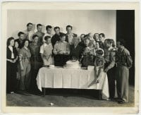 1h148 BLONDIE BRINGS UP BABY candid 8.25x10 still 1939 entire cast celebrates director's birthday!