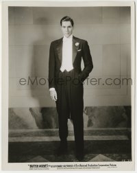 1h167 BRITISH AGENT 8x10.25 still 1934 dapper Phillip Reed standing full-length in tuxedo!