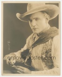 1h174 BUCK JONES deluxe 7.5x9.5 still 1920s wonderful cowboy portrait rolling cigarette by Witzel!