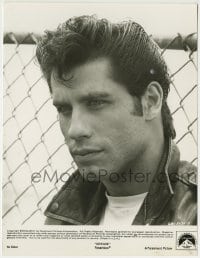 1h379 GREASE 7.75x10 still 1978 best close portrait of John Travolta as greaser Danny Zuko!