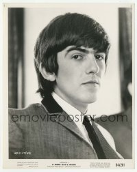 1h402 HARD DAY'S NIGHT 8x10.25 still 1964 close portrait of George Harrison, Beatles classic!