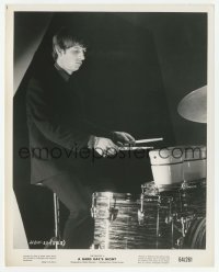 1h404 HARD DAY'S NIGHT 8x10.25 still 1964 great image of Ringo Starr playing the drums, Beatles!