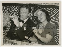 1h475 JAMES CAGNEY 6x8 news photo 1939 celebrating New Year's at the El Morocco Club with his wife!