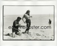 1h030 JAWS deluxe candid 8x10 file photo 1975 Susan Backlinie getting into her harness by Goldman!