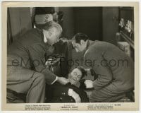 1h891 TERROR BY NIGHT 8x10.25 still 1946 Basil Rathbone as Sherlock Holmes & Bruce with dead man!