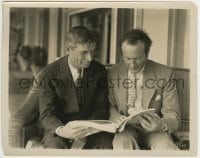 1h898 TEXAS STEER candid 8x10.25 still 1927 Will Rogers & director Richard Wallace go over script!