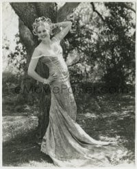 1h903 THELMA TODD deluxe 7.75x9.5 still 1930s outdoor portrait in sexy evening gown by Wm. Thomas!