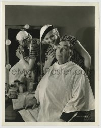 1h904 THELMA TODD/IRVIN S. COBB 8x10.25 still 1930s she gives him a lesson in face makeup by Stax!