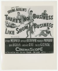 1h907 THERE'S NO BUSINESS LIKE SHOW BUSINESS 8.25x10 still 1954 Marilyn Monroe pictured on the 6sh!