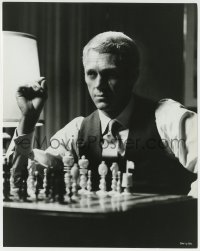 1h920 THOMAS CROWN AFFAIR 8x10.25 still 1968 great close up of Steve McQueen playing chess!