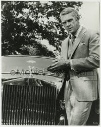 1h919 THOMAS CROWN AFFAIR 8x10.25 still 1968 great close up of Steve McQueen by his Rolls-Royce!