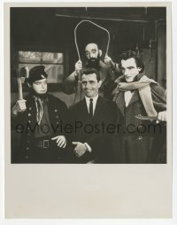 1h947 TWILIGHT ZONE candid TV 7x9 still 1963 Rod Serling with creepy murderous wax museum figures!