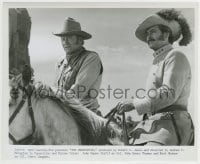 1h955 UNDEFEATED 8.25x10 still 1969 close up of John Wayne & Rock Hudson both riding horses!
