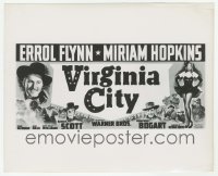 1h970 VIRGINIA CITY 8.25x10 still 1940 Errol Flynn, Hopkins, Bogart & Scott on the 24-sheet!