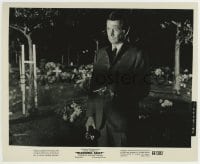1h976 WARNING SHOT 8.25x10 still 1967 close up of David Janssen in graveyard with gun drawn!