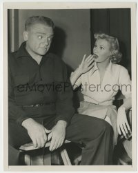 1h980 WEST POINT STORY 7.25x9 news photo 1950 Mayo shocked by James Cagney's butch haircut!