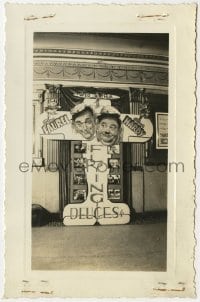 1h013 FLYING DEUCES 3.5x5.25 photo 1939 theater display with Laurel & Hardy's heads on airplane!