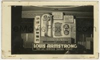 1h019 LOUIS ARMSTRONG 2.75x4.5 photo 1938 incredible theater display to see him & swing band live!