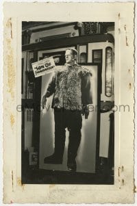 1h001 SON OF FRANKENSTEIN 3.5x5.25 photo 1939 theater display with larger than life Boris Karloff!