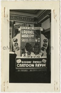 1h024 SWISS MISS 3.5x5.25 photo 1938 theater display w/Laurel & Hardy, Academy Award cartoon revue!