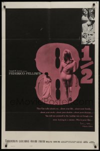 1j036 8 1/2 1sh 1963 Federico Fellini classic, Marcello Mastroianni & Claudia Cardinale!