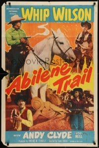 1j040 ABILENE TRAIL . 1sh 1951 cowboy Whip Wilson on horseback, pretty Noel Neill, Andy Clyde