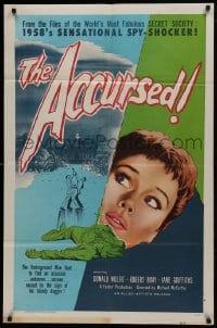 1j041 ACCURSED 1sh 1958 from the files of the world's most fabulous secret society!