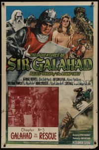 1j046 ADVENTURES OF SIR GALAHAD chapter 5 1sh 1949 George Reeves, Knights of the Round Table!