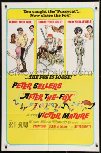 1j049 AFTER THE FOX 1sh 1966 De Sica's Caccia alla Volpe, Peter Sellers, Frank Frazetta art!