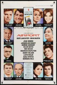 1j050 AIRPORT 1sh 1970 Burt Lancaster, Dean Martin, Jacqueline Bisset, Jean Seberg & more!