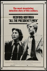 1j060 ALL THE PRESIDENT'S MEN 1sh 1976 Dustin Hoffman & Robert Redford as Woodward & Bernstein!