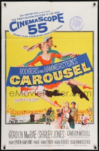 1j177 CAROUSEL 1sh 1956 Shirley Jones, Gordon MacRae, Rodgers & Hammerstein musical!