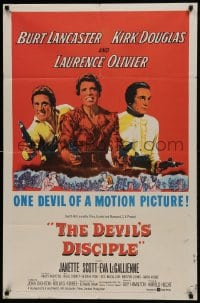 1j271 DEVIL'S DISCIPLE 1sh 1959 Burt Lancaster, Kirk Douglas & Laurence Olivier all with two guns!