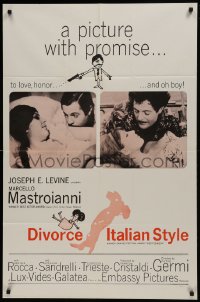 1j280 DIVORCE - ITALIAN STYLE 1sh 1962 Divorzio all'Italiana, Marcello Mastroianni
