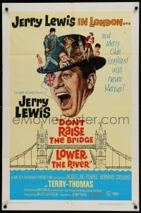 1j285 DON'T RAISE THE BRIDGE, LOWER THE RIVER 1sh 1968 wacky art of Jerry Lewis in London!
