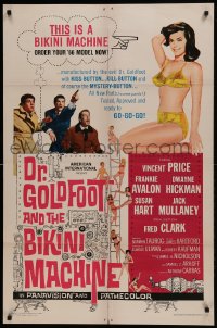 1j287 DR. GOLDFOOT & THE BIKINI MACHINE 1sh 1965 Vincent Price, sexy babes with kiss & kill buttons!
