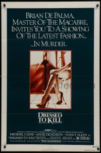 1j289 DRESSED TO KILL 1sh 1980 Brian De Palma shows you the latest fashion of murder, sexy legs!