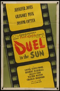 1j290 DUEL IN THE SUN style A 1sh 1947 Jennifer Jones, Gregory Peck & Cotten in King Vidor epic!