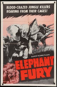 1j303 ELEPHANT FURY 1sh 1956 German, blood-crazed zoo animals escaped!