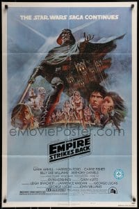1j308 EMPIRE STRIKES BACK style B NSS style 1sh 1980 George Lucas classic, art by Tom Jung!