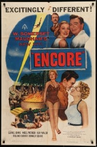 1j309 ENCORE 1sh 1952 W. Somerset Maugham, best art of sexy blonde performer Glynis Johns!