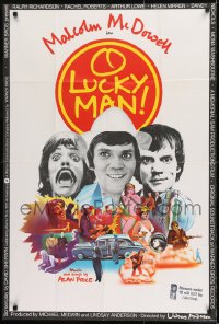 1j018 O LUCKY MAN English 1sh 1973 3 images of Malcolm McDowell, directed by Lindsay Anderson!
