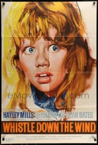 1j024 WHISTLE DOWN THE WIND English 1sh 1962 Bryan Forbes, close-up artwork of Hayley Mills!